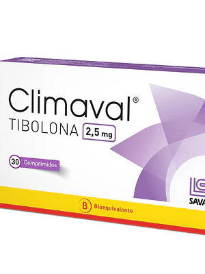 Climaval (B) Tibolona 2,5 mg  30 Comprimidos.