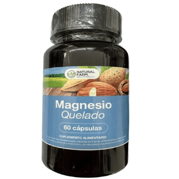 Magnesio Quelado 60 Cápsulas. Natural Farm 1
