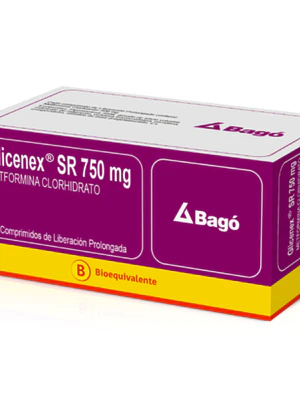 Glicenex SR (B) Metformina 750 mg 30 Comprimidos.