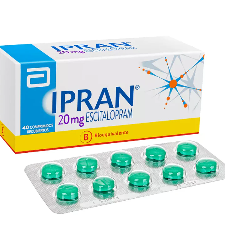 Ipran (B) Escitalopram 20 mg 40 Comprimidos recubiertos. 1