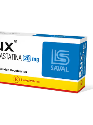 Rux (B) Rosuvastatina 20 mg 30 Comprimidos recubiertos.