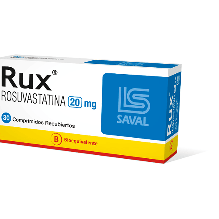 Rux (B) Rosuvastatina 20 mg 30 Comprimidos recubiertos. 1