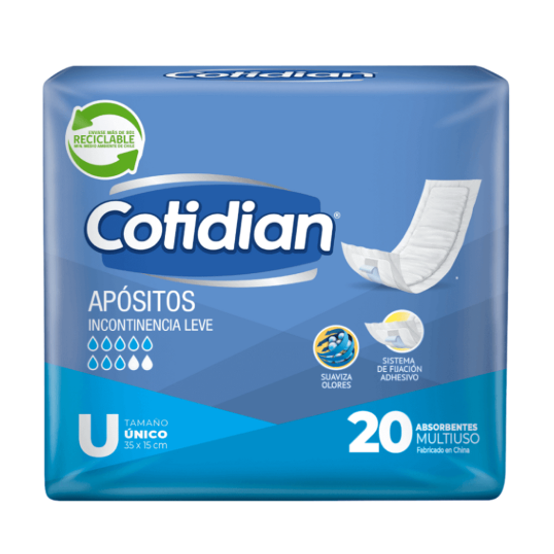 Cotidian Apósitos incontinencia leve 20 Unidades. 1