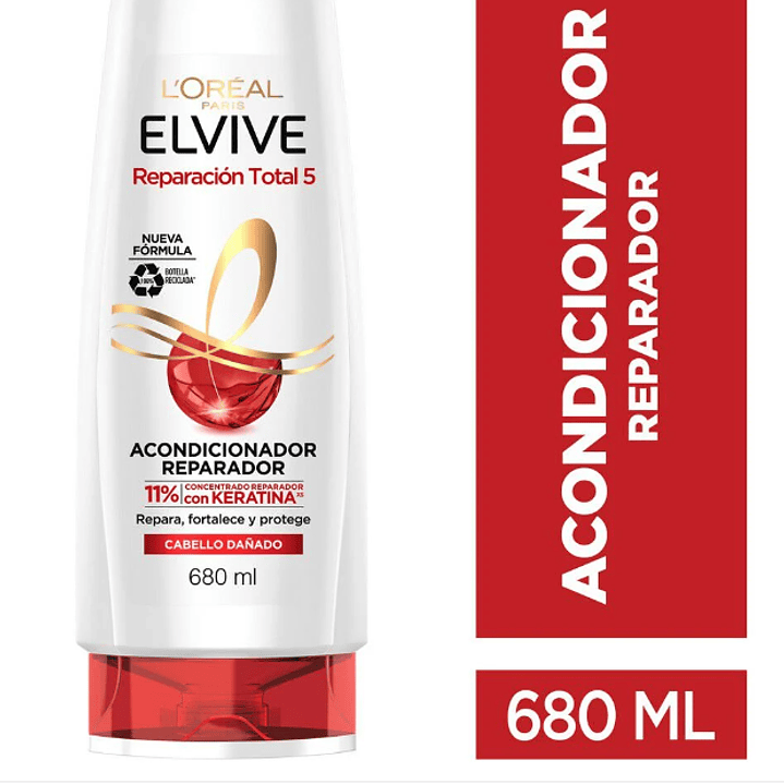 Elvive Acondicionador Reparación total 5 Cabello dañado 680 ml. L'oréal 1