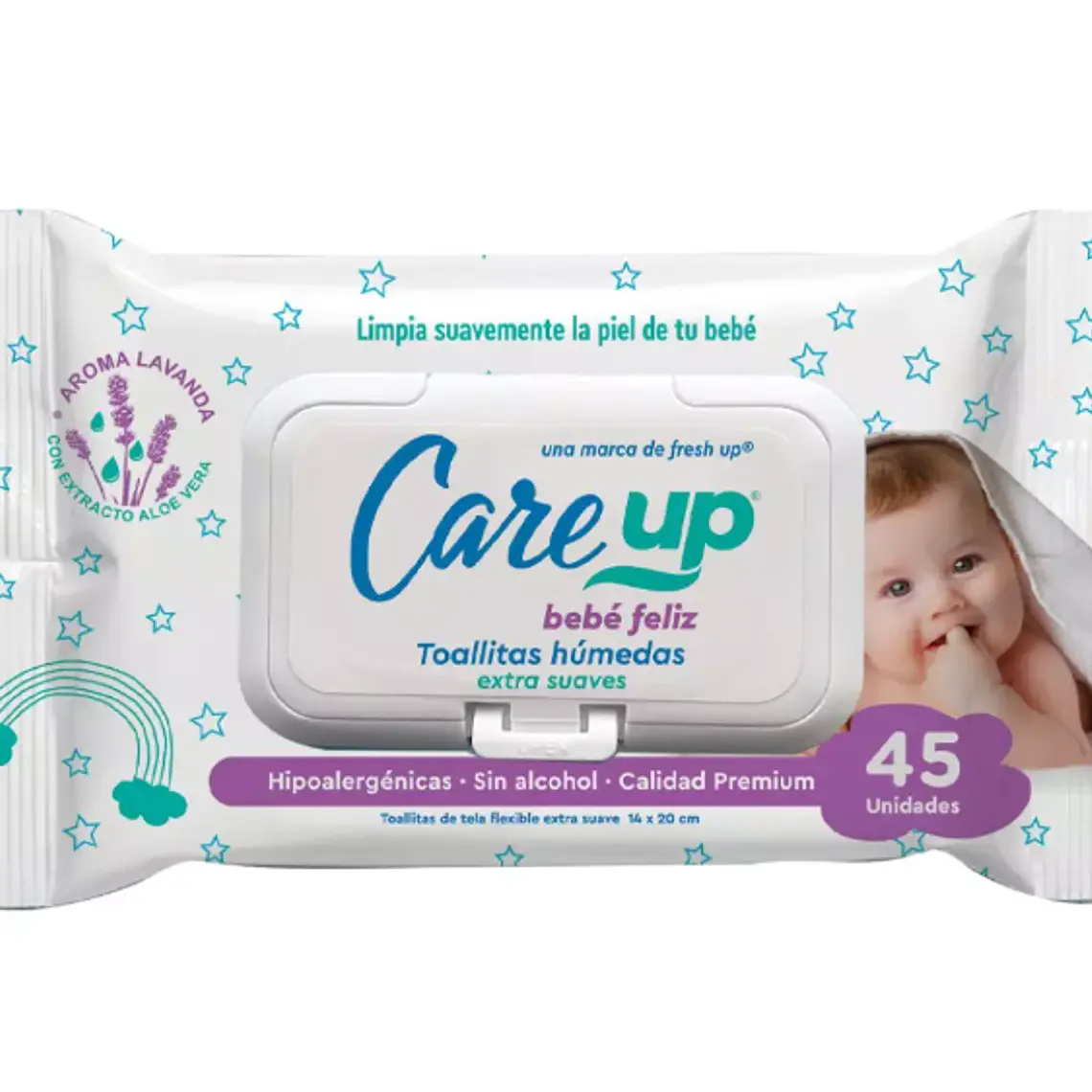 Toallitas húmedas Care Up con tapa 45 Unidades. 1