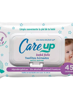 Toallitas húmedas Care Up con tapa 45 Unidades.