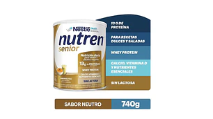 Nutren Senior Sin lactosa Alimento en polvo sabor neutro 740 g. Nestle