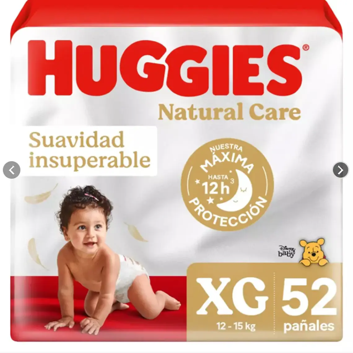 Pañal Huggies Natural Care XG 52 Unidades. 1