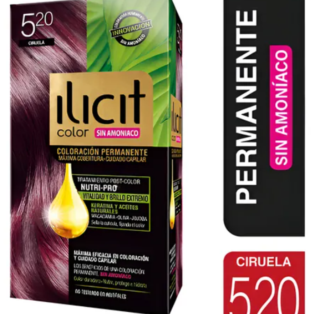 Tintura para el cabello Ilicit sin amoníaco 5.20 Ciruela. 1