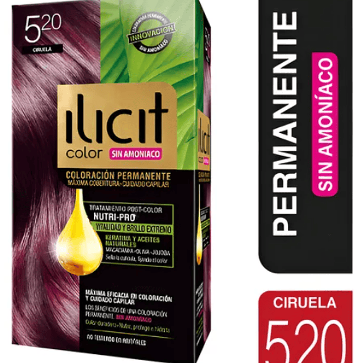 Tintura para el cabello Ilicit sin amoníaco 5.20 Ciruela. 1