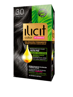 Tinte para el cabello Ilicit Revitalizante 3.0 Castaño oscuro.