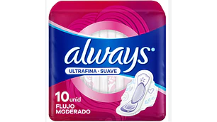 Always Toalla Ultrafina Suave Flujo moderado 10 Unidades.