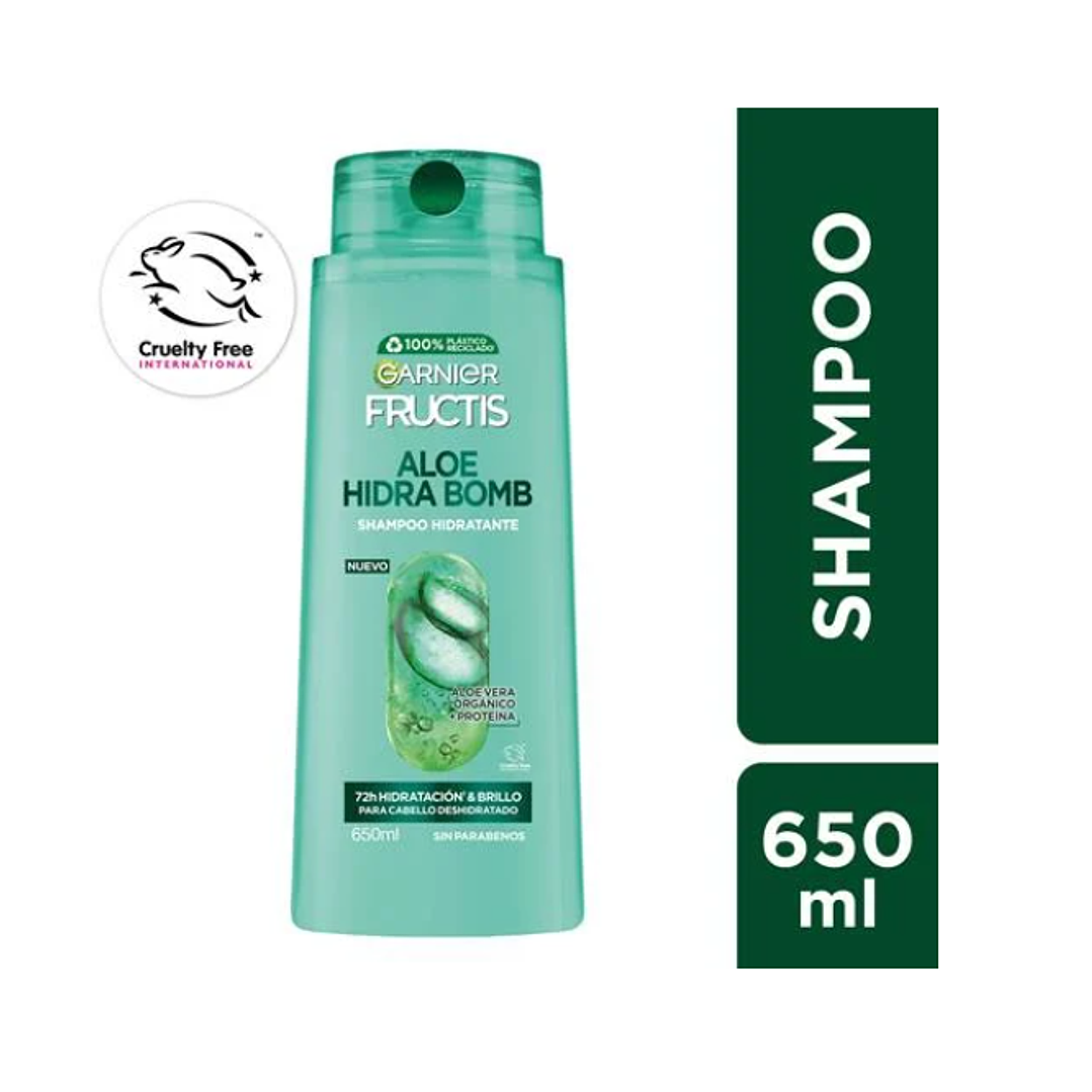 Garnier Fructis Shampoo Alóe Hidra bomb 650 ml. 1