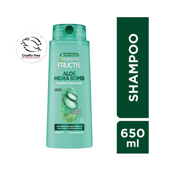 Garnier Fructis Shampoo Alóe Hidra bomb 650 ml. 1
