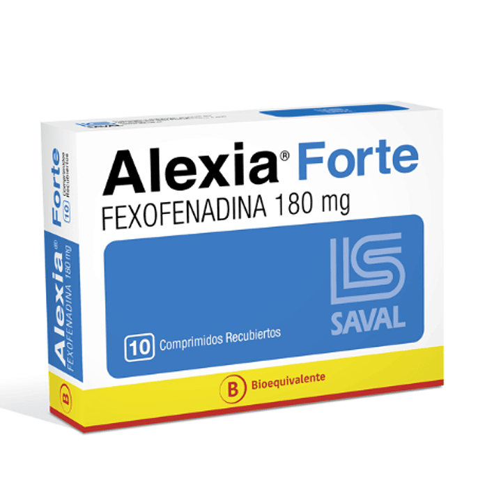 Alexia Forte (B) Fexofenadina 180 mg 10 Comprimidos recubiertos. 1