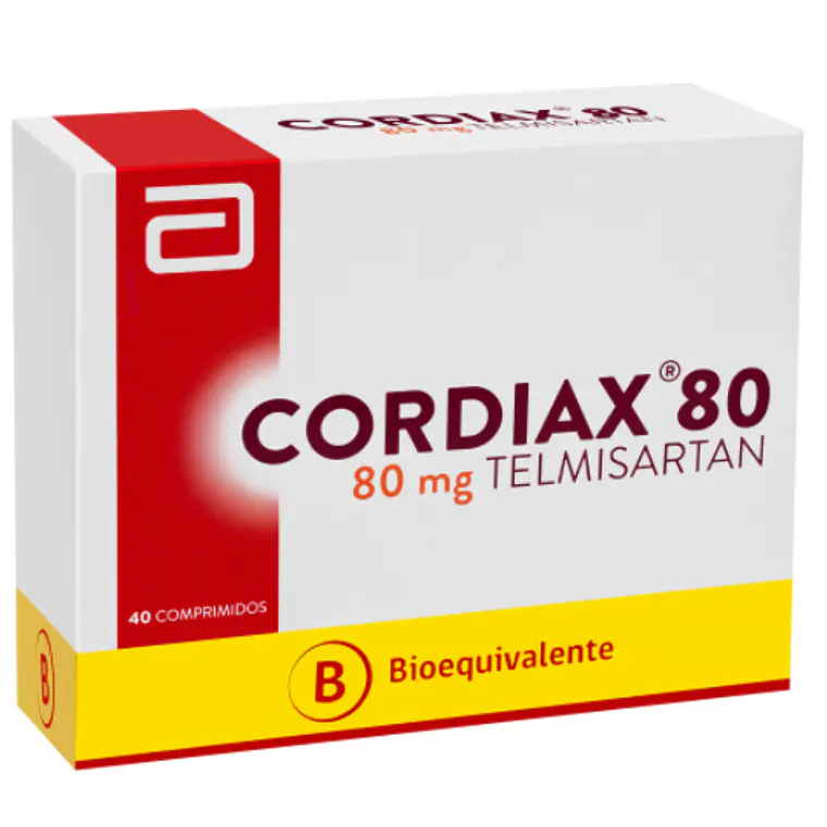Cordiax 80 (B) Telmisartán 80 mg 40 Comprimidos. 1