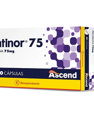 Pentinor 75 (B) Pregabalina 75 mg 40 Cápsulas.