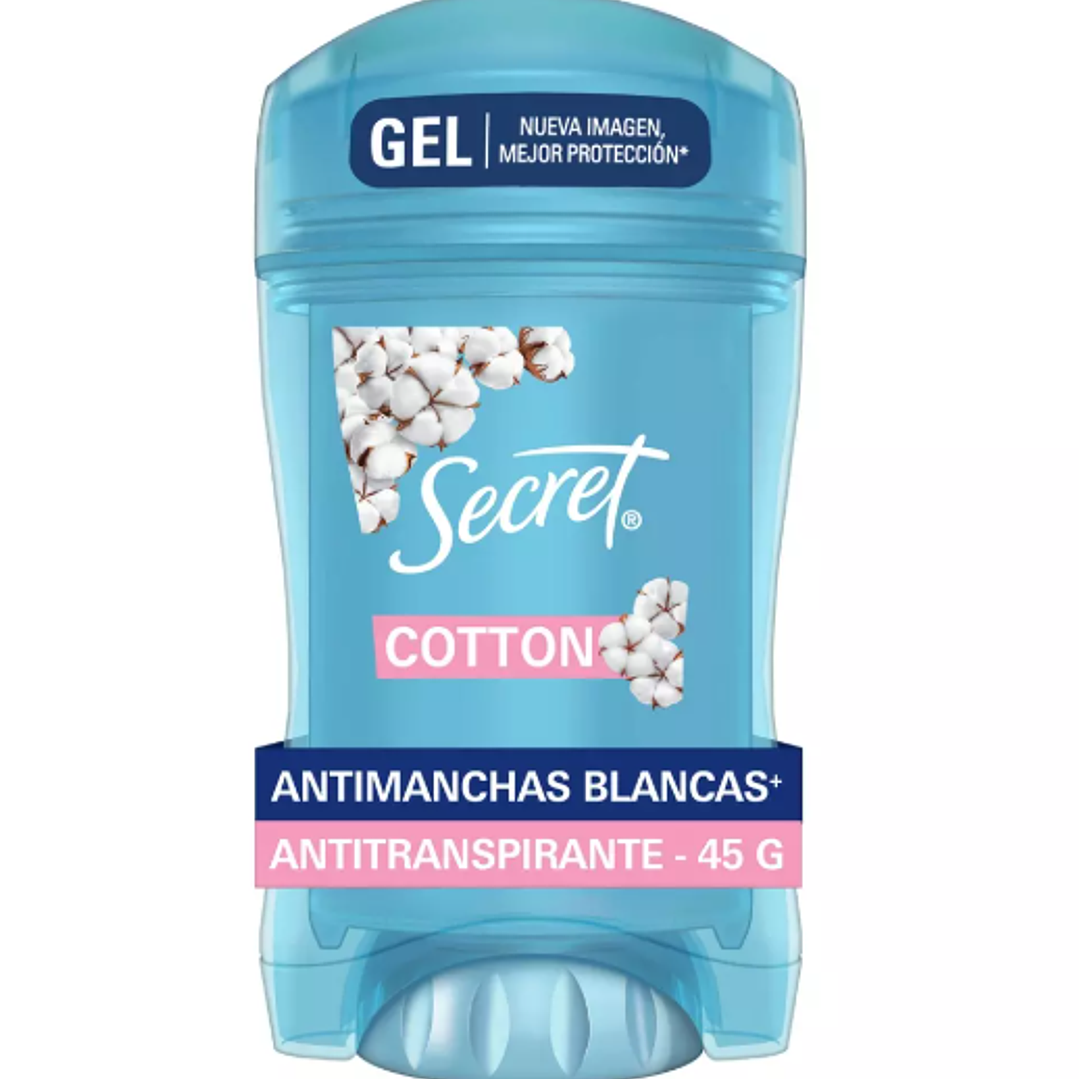 Desodorante Antitranspirante Secret Cotton Gel 45 g. 1