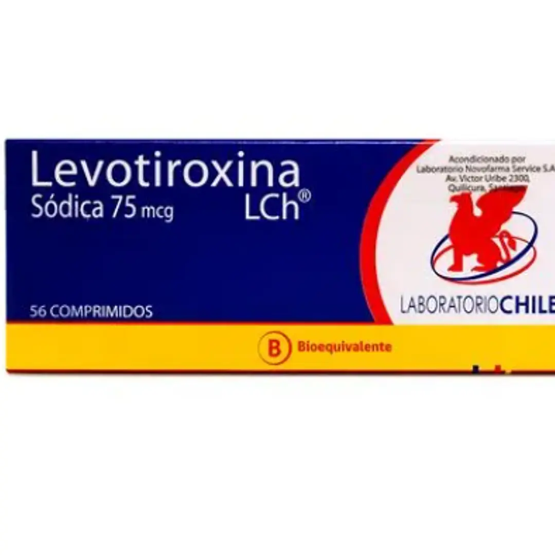 Levotiroxina (B) 75 mcg  56 Comprimidos. 1