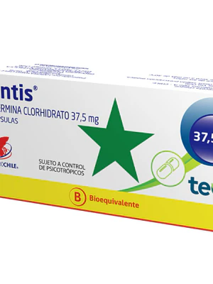 Sentis (B) Fentermina 37,5 mg 30 Cápsulas. Medicamento controlado venta presencial.