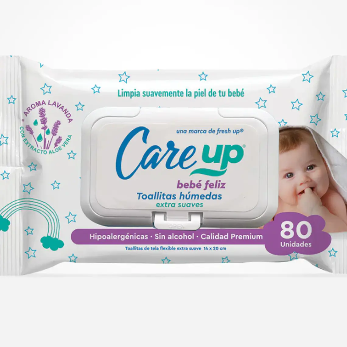 Toallas húmedas Care Up con tapa 80 Unidades. 1