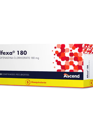 Alfexa (B) Fexofenadina 180 mg 30 Comprimidos recubiertos.