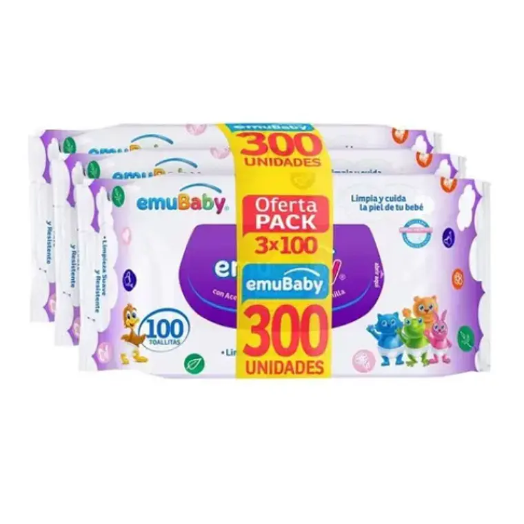 Emubaby Toallas húmedas 100 Unidades Pack 3 1