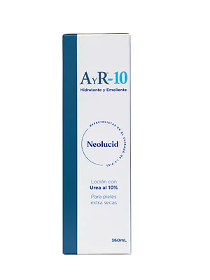 A y R-10 ´Loción Hidratante y emoliente Neolucid Úrea al 10 % 360 ml.