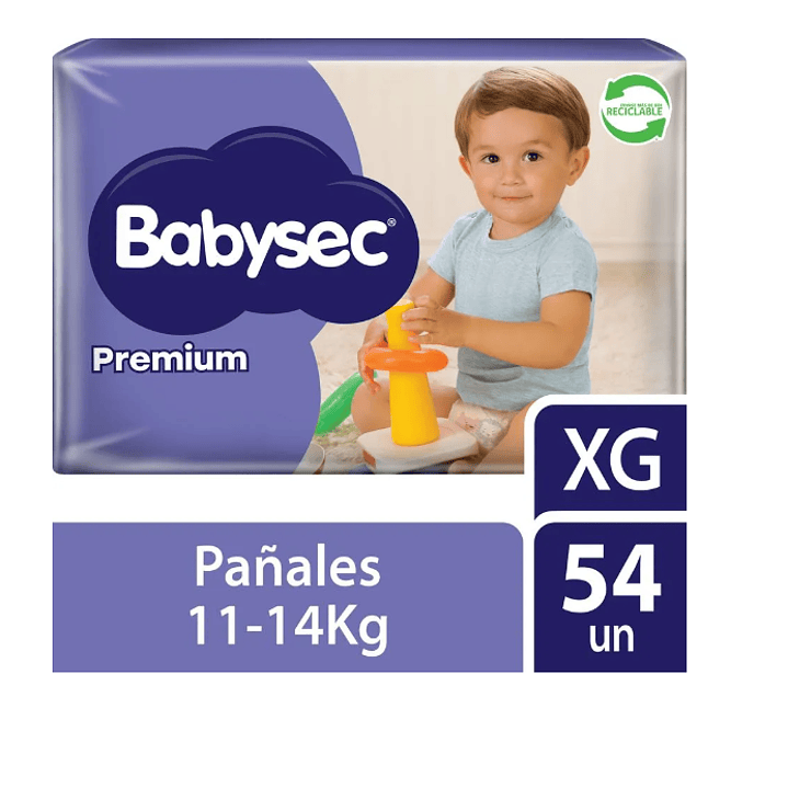 Pañal Babysec Premium XG 54 Unidades. 1