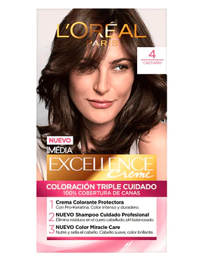 Coloración Excellence Creme 4 Castaño. L'oréal