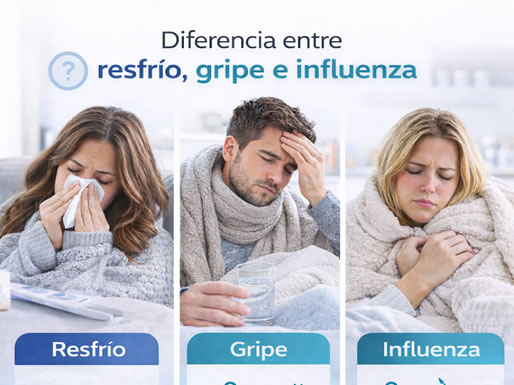 Diferencia entre resfrío, gripe e influenza
