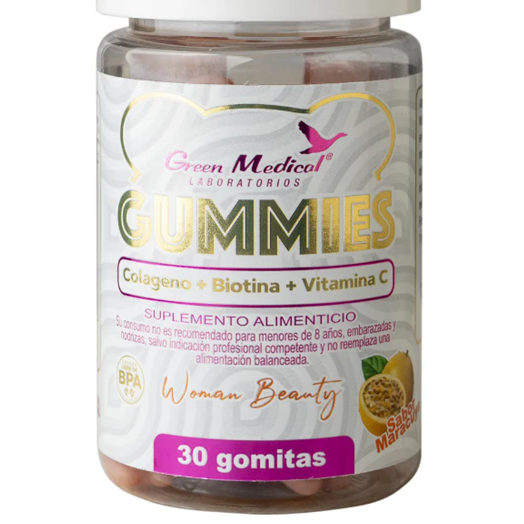 Gummies Colágeno+Biotina+Vitamina C 30 Gomitas. Green Medical 1
