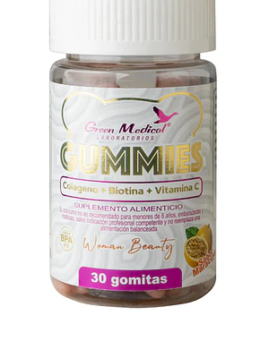 Gummies Colágeno+Biotina+Vitamina C 30 Gomitas. Green Medical