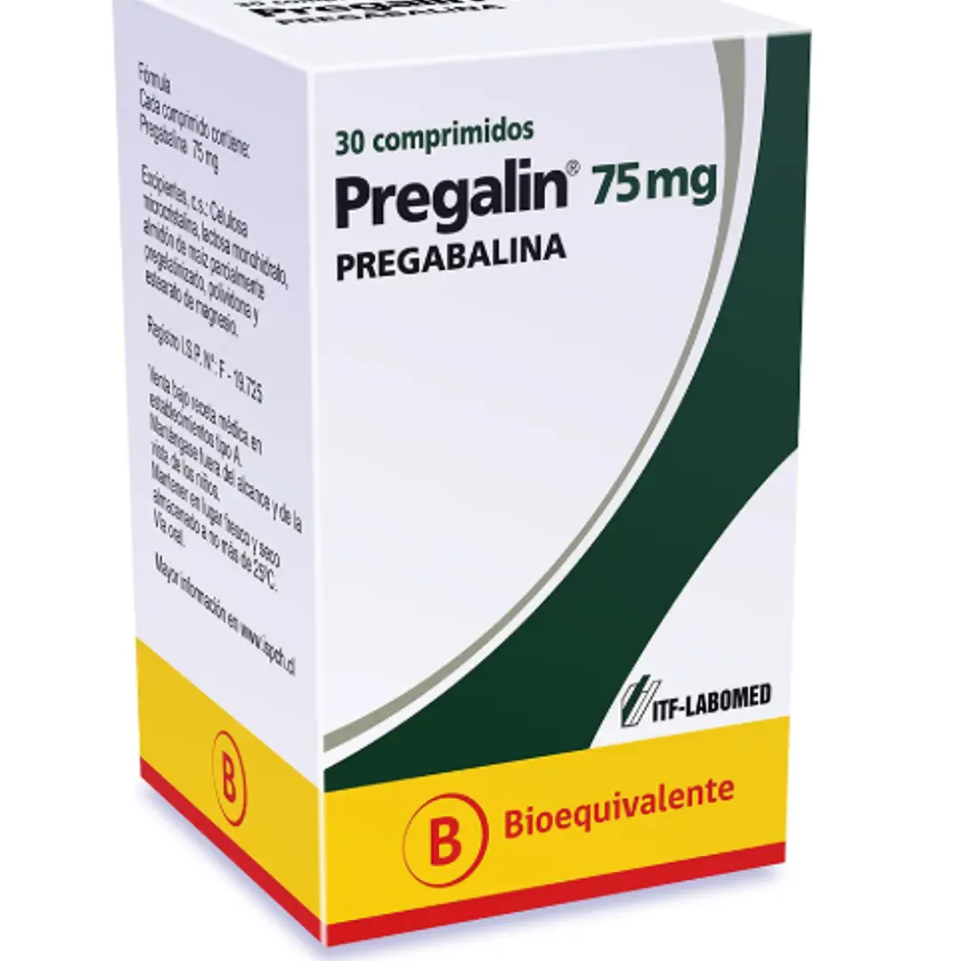 Pregalin (B) Pregabalina 75 mg 30 Comprimidos. 1