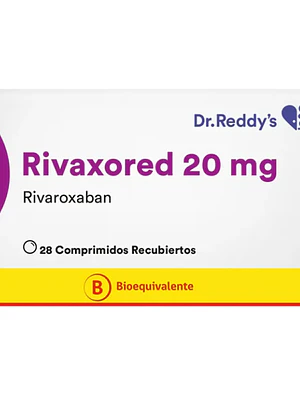 Rivaxored (B) Rivaroxabán 20 mg 28 Comprimidos recubiertos. 