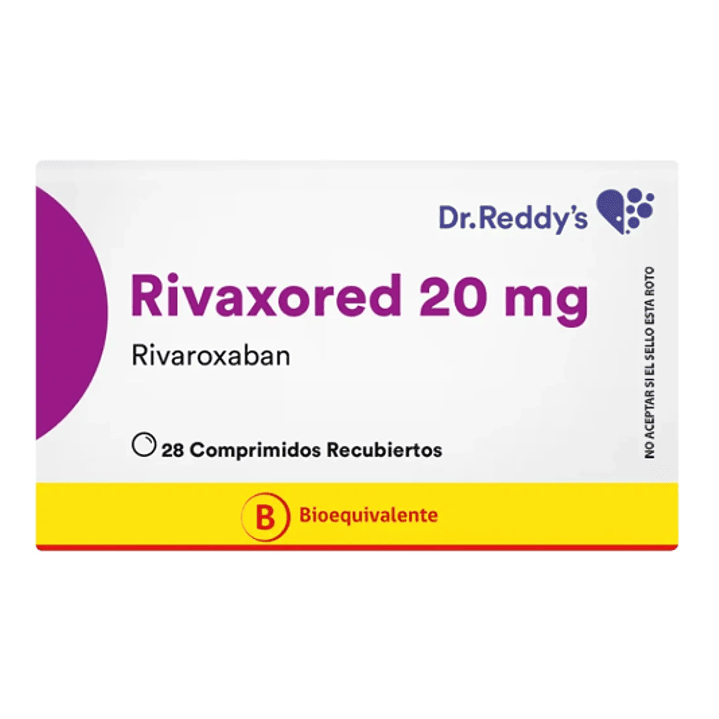 Rivaxored (B) Rivaroxabán 20 mg 28 Comprimidos recubiertos.  1