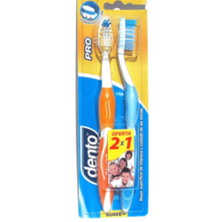 Cepillo dental Dento Pro Mediano 2 Unidades. 1