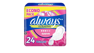 Always Toalla Ultrafina Suave diurna Flujo moderado 24 Unidades.