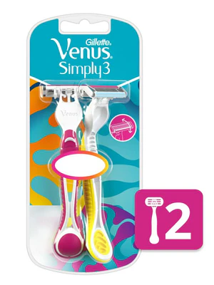 Gillette Venus Máquina de afeitar femenina Simply  2 Unidades.