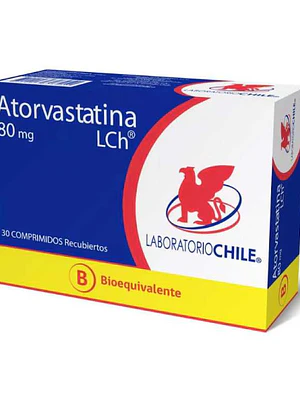 Atorvastatina (B) 80 mg 30 Comprimidos recubiertos.