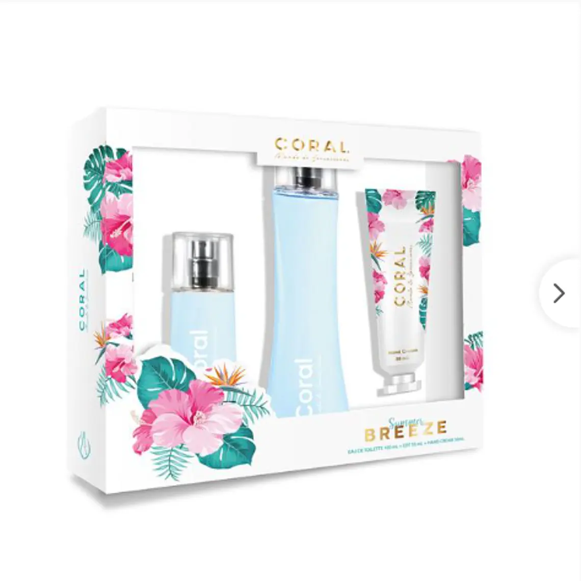 Set Coral Breeze Fragancia 100 ml + Eau de Toillete 55 ml + Crema de manos 50 ml.  1
