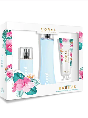 Set Coral Breeze Fragancia 100 ml + Eau de Toillete 55 ml + Crema de manos 50 ml. 
