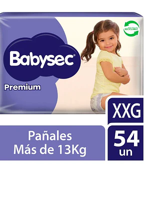 Pañal Babysec Premium XXG 54 Unidades.