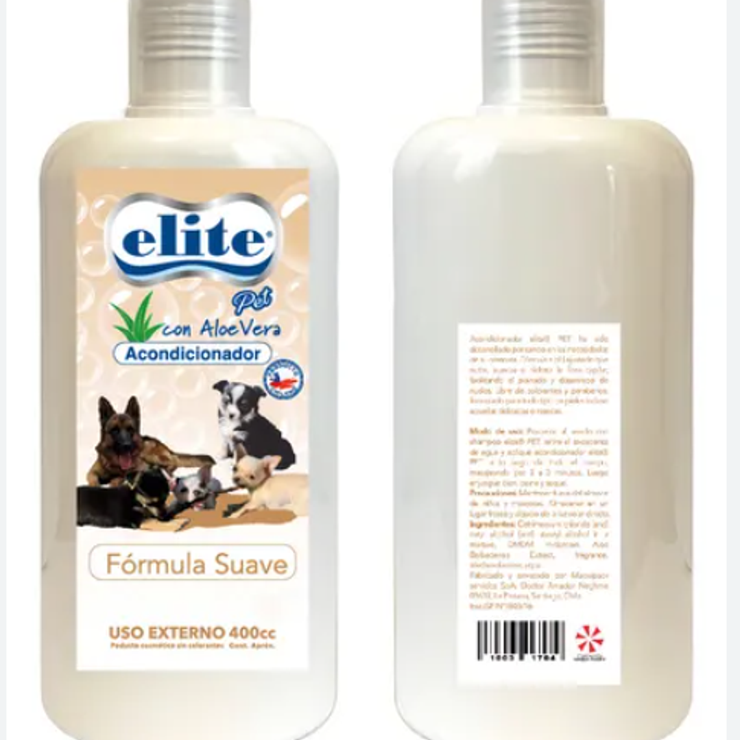 Pet Aloe Vera Acondicionador 400 ml. Elite Uso veterinario 1