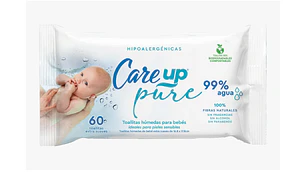 Toallitas húmedas Care Up Pure 99% agua 60 Unidades.