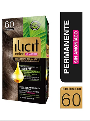 Tinte para el cabello Ilicit sin amoníaco 6.0 Rubio oscuro.