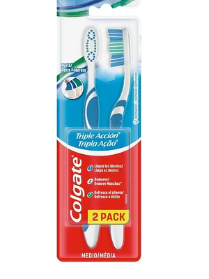 Cepillo dental Colgate Triple acción medio 2 Unidades.