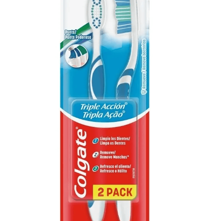 Cepillo dental Colgate Triple acción medio 2 Unidades. 1