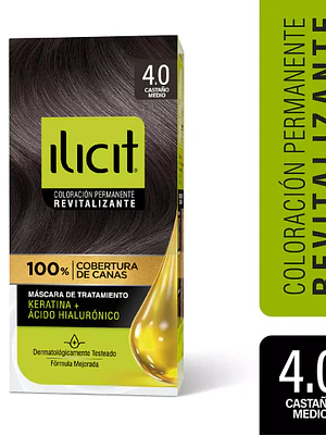 Tinte para el cabello Ilicit Revitalizante 4.0 castaño medio.