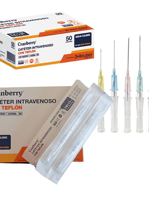 Cateter Intravenoso 18G x 1 1/4  32 mm 50 Unidades. Cranberry Reutter